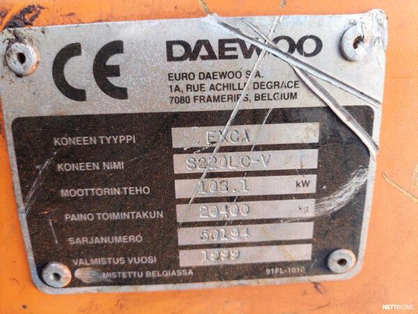 Daewoo S 220 LC-V 22 500 alv 0 % 1999 - Image 25