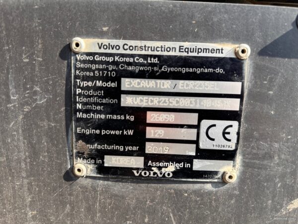 Volvo ECR235EL 129.000€ALV0 RAHOITUS/LEASING TARJOLLA! SIISTI KONE * ENGCON* HYVÄT VARUSTEET* ASF LAPUT 2019 - Image 31