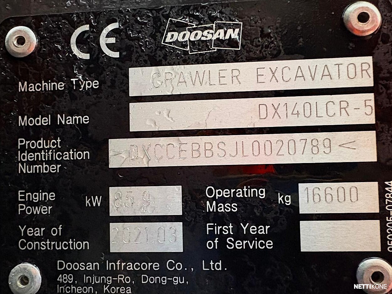 Doosan DX 140 LCR-5 124 800 alv 0 % *STAGE 5* *VAIN 85h* *Rahoitus/Leasing tarjolla* 2021 - Image 25