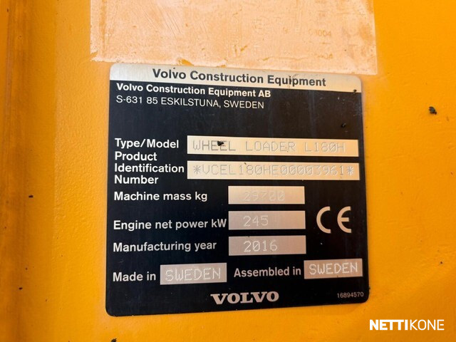 Volvo L 180 H MYYTY !! 139 000 alv 0 % *Uudet renkaat* *Vaaka* *V-kauha* *Rahoitus/Leasing tarjolla!* 2016 - Image 10