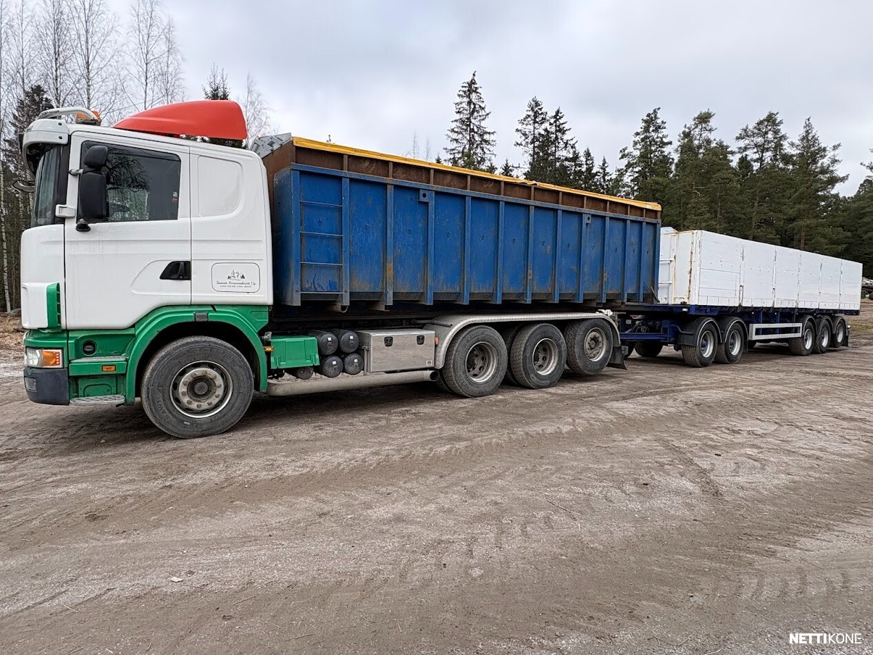 Scania G164 580hv V8 8x4 Tridem Kippaava 0-laite 30m3 lava + 5-aks kärry 43m3 *Rahoitus* 2004 - Image 4