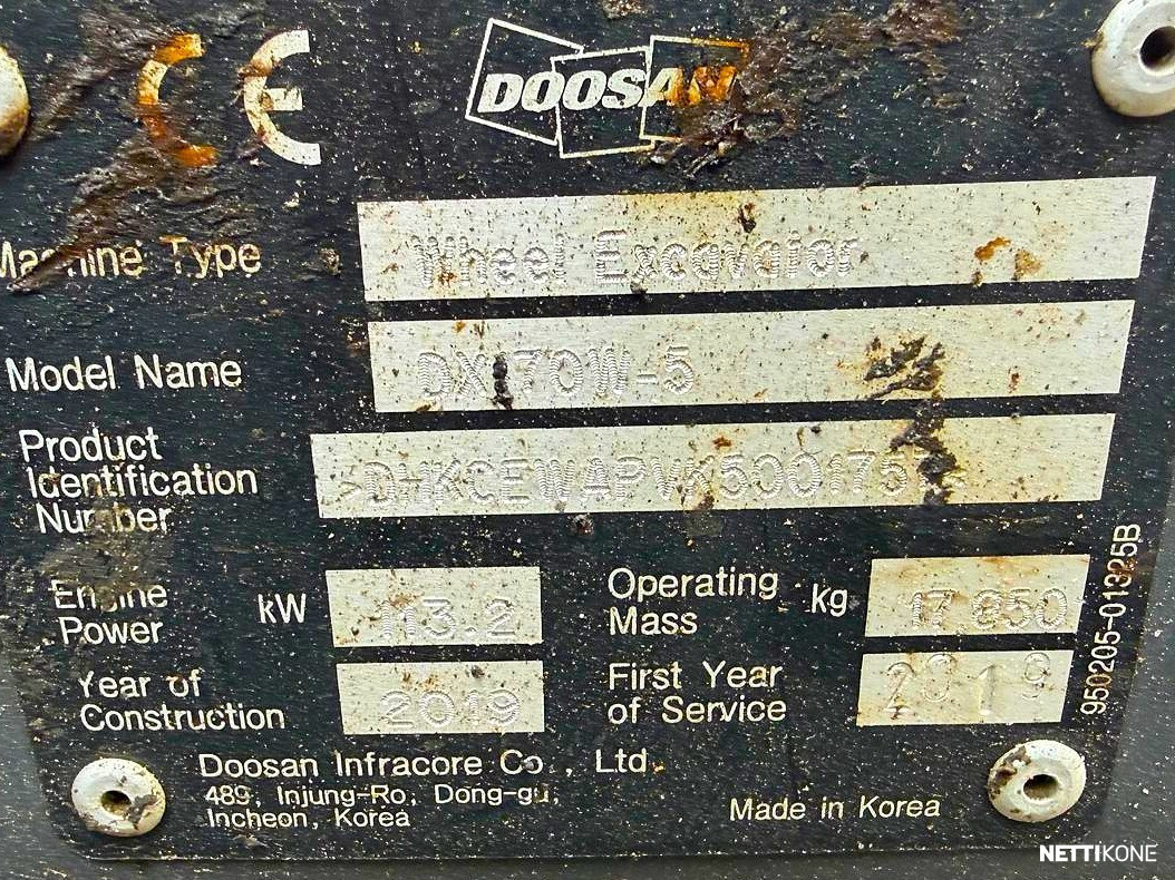 Doosan DX 170W-5 89 000 ALV 0 % *RAHOITUS/LEASING TARJOLLA* *VAIN 5400H* *ENGCON* *PIHTIKASETTI* *PYÖRITYSANTURI* 2019 - Image 25