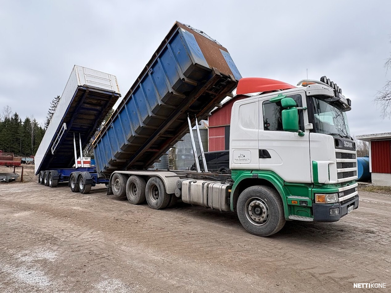 Scania G164 580hv V8 8x4 Tridem Kippaava 0-laite 30m3 lava + 5-aks kärry 43m3 *Rahoitus* 2004 - Image 3